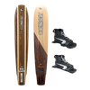 Big Easy slalom ski with Double Shadow bindings, featuring a woodgrain design and adjustable black and silver boots.
