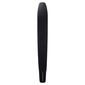 Bottom of the Connelly Big Easy water ski, featuring a smooth black finish with a fin slot.