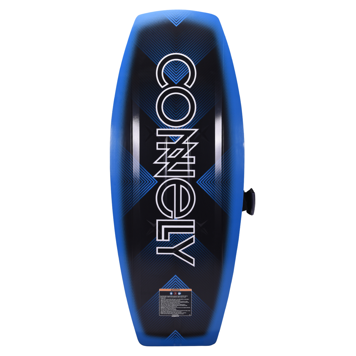 Boost kneeboard with a sleek black base, displaying the Connelly logo in bold white letters and geometric patterns.