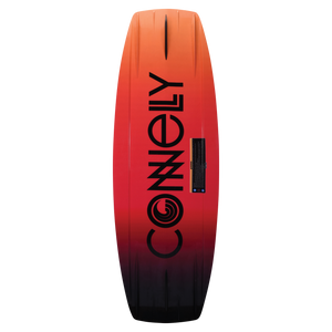 Bottom of the Reverb wakeboard with an orange-to-black gradient and large vertical black logo.
