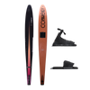 Top and base view of the Rocket ski with a black-to-orange gradient design, paired with a Stoker front boot and Pivot RTP.
