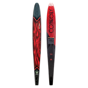 Side-by-side view of the 2024 Carbon V, showing both top and base with deep crimson, black carbon, and angular graphics.