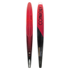 Full view of the 2024 Men's Concept ski, displaying both the top and base in a red-to-black gradient.
