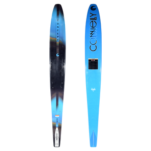 Top and base view of Concept water ski in black and blue gradient design.