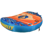 Angled view of Convertible Soft Top showing blue side handles and orange deck surface.