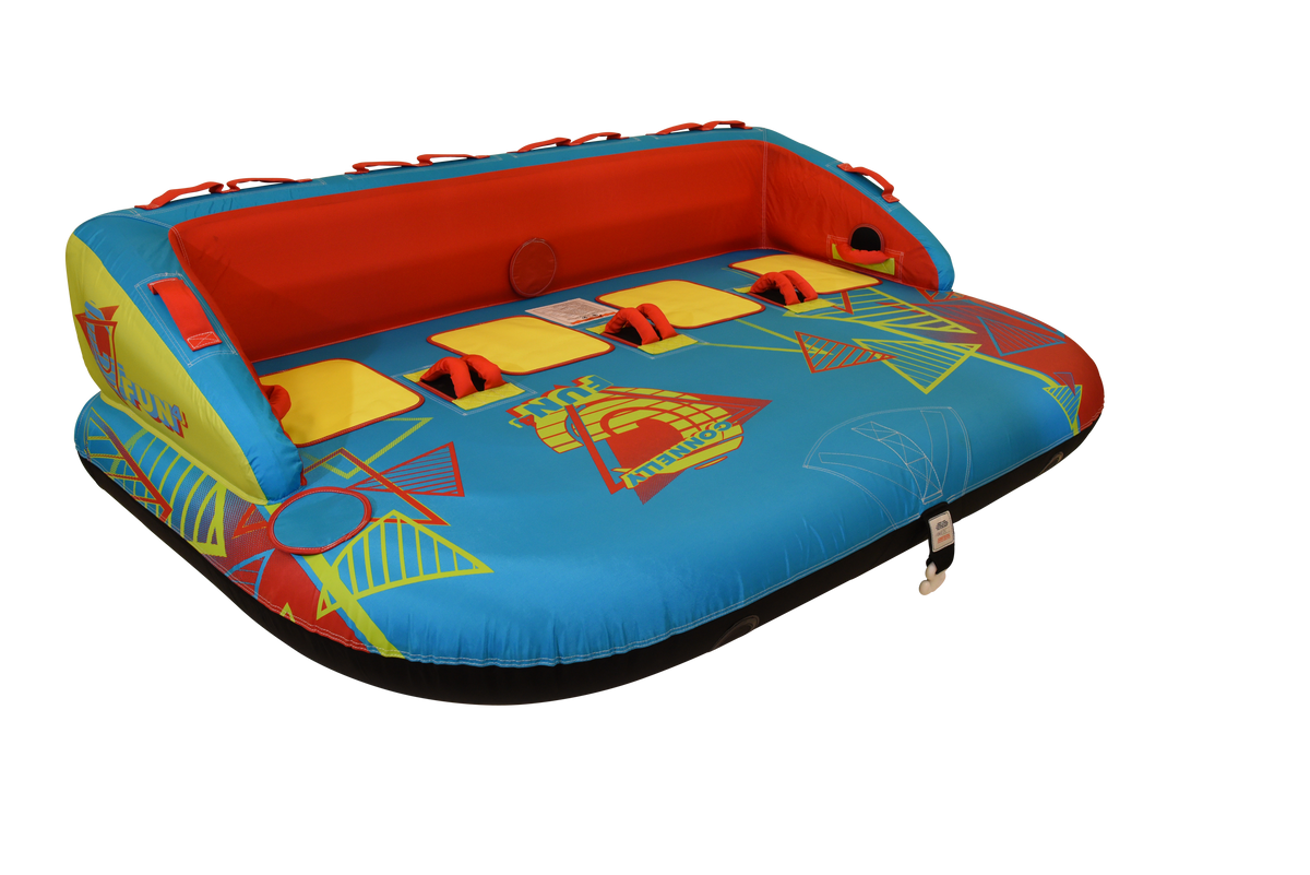 Angled front view of the Fun 4, showing rope attachment and grab handles.