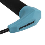 Close-up of cyan Choice Handle end showing Proline logo and textured black grip.