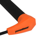 Close-up of orange Choice Handle end showing Proline logo and textured black grip.