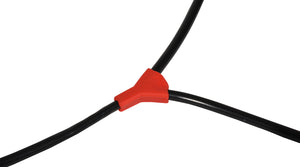 Close-up view of red connector on the 65' Spectra Rope.