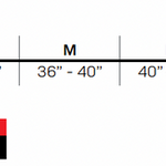 A chart displaying adult vest sizes for small, medium, large, and XL with chest measurements in inches.