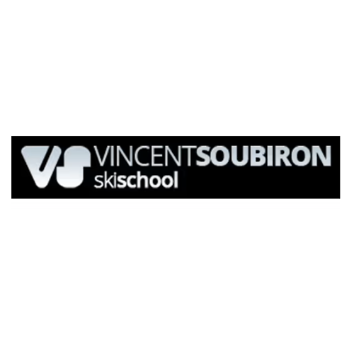 Vincent Soubiron Ski School logo with stylized VS icon.