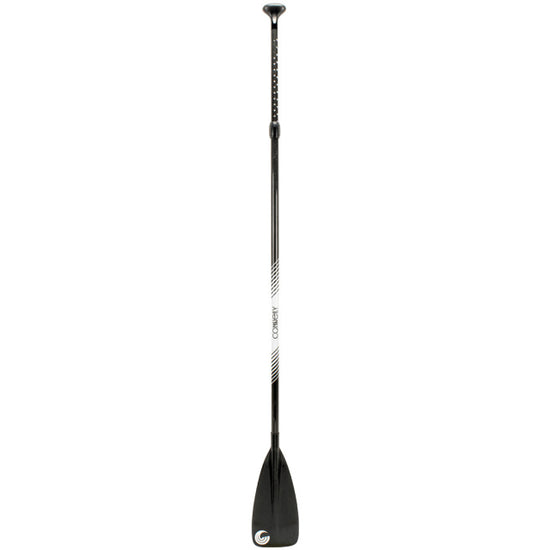 2-piece adjustable carbon paddle with a matte black blade, black carbon shaft, and Connelly logos on the blade and shaft.
