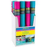 Retail display of pink and mint Deluxe Party Noodles, featuring textured ridges and foam construction.