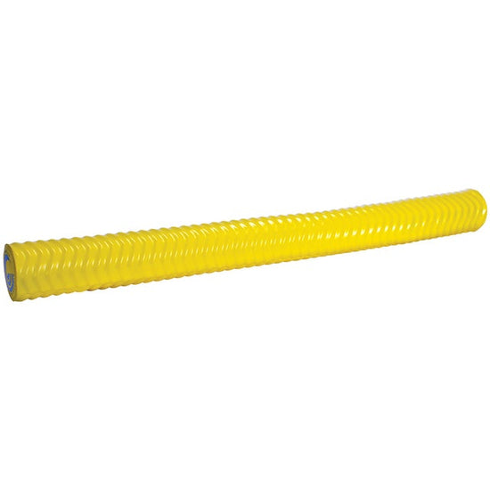 Full-length view of the yellow Deluxe Party Noodle with a textured, ridged surface for floating comfort.