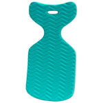 Back view of mint water saddle with a wavy-textured grip, ergonomic fit, and a convenient handle slot for portability.