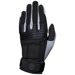 Front of the Men's Talon Glove in black and gray with a ribbed top, breathable mesh, reinforced fingers, and wrist strap.