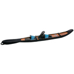 Side view of the Neo Slalom Sheath, a black protective cover for a slalom ski, partially revealing woodgrain details.