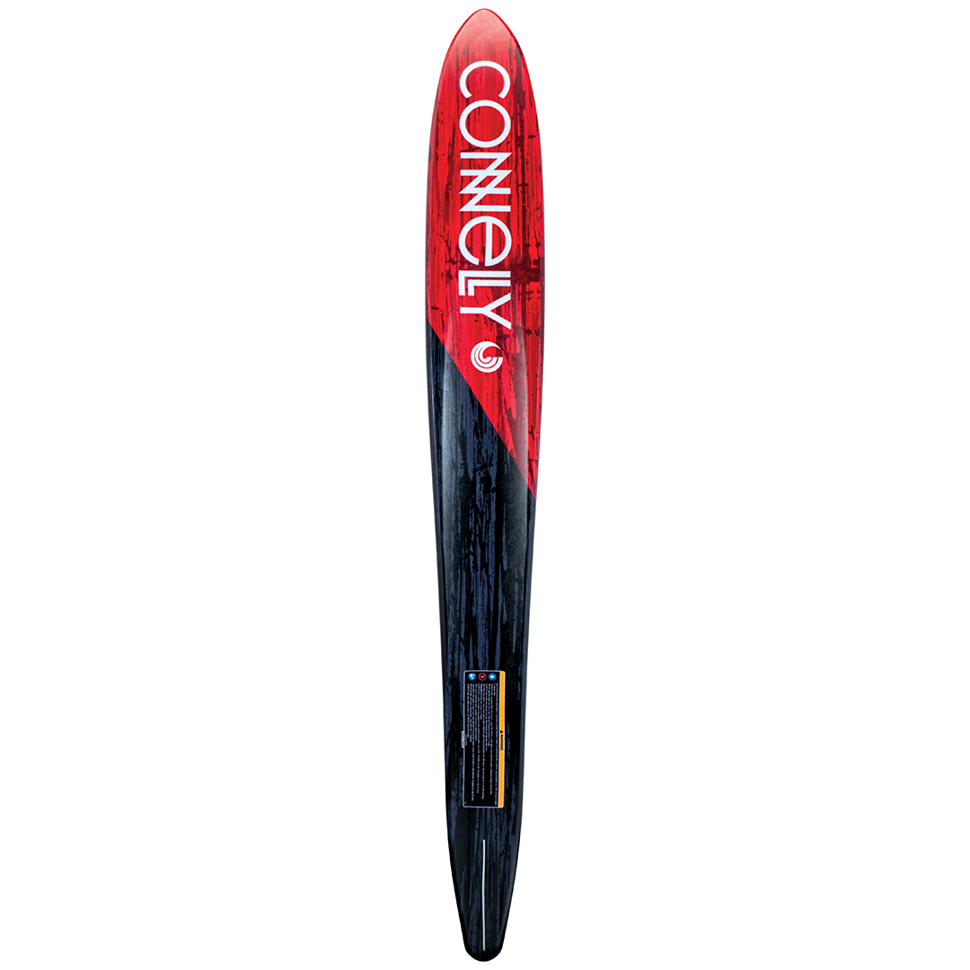 Red and black 2022 Outlaw ski, Connelly text, advanced polyurethane resin core.