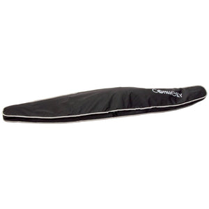 Black Performance Cover with a streamlined design, white piping, and a zippered closure for secure ski protection.