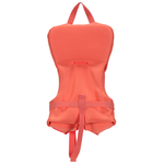 Back view of the Promo Neo Infant life vest in solid red, featuring a safety grab handle and adjustable strap.