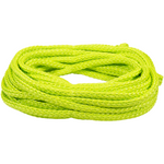 Coiled Value Safety Tube Rope in neon yellow; a braided rope designed for towing tubes on the water.
