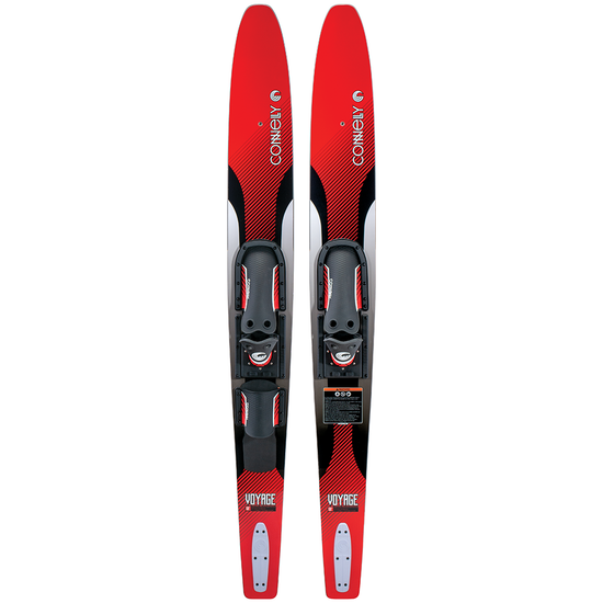 2024 Voyage combo pair with reinforced composite and adjustable red/black bindings.